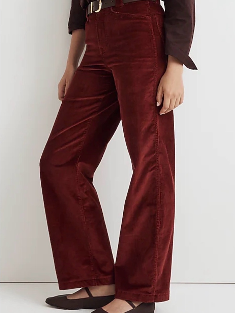 Madewell Burgundy Emmet Wide Leg Corduroy Pants